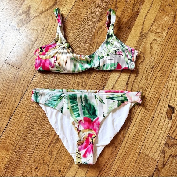 TiniBikini Other - NWOT Tinibikini Swimwear Ribbed Tropical Bikini Sz M